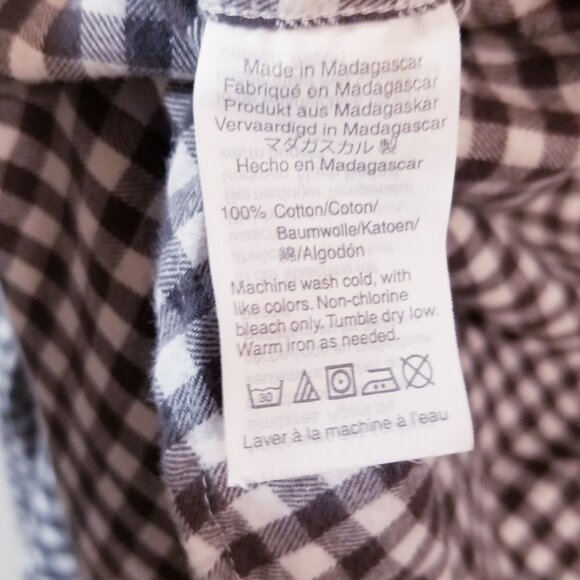 J. Crew Women’s Classic Boy Shirt in Mini Buffalo Check Flannel - Gray - Sz 10 - Picture 7 of 8